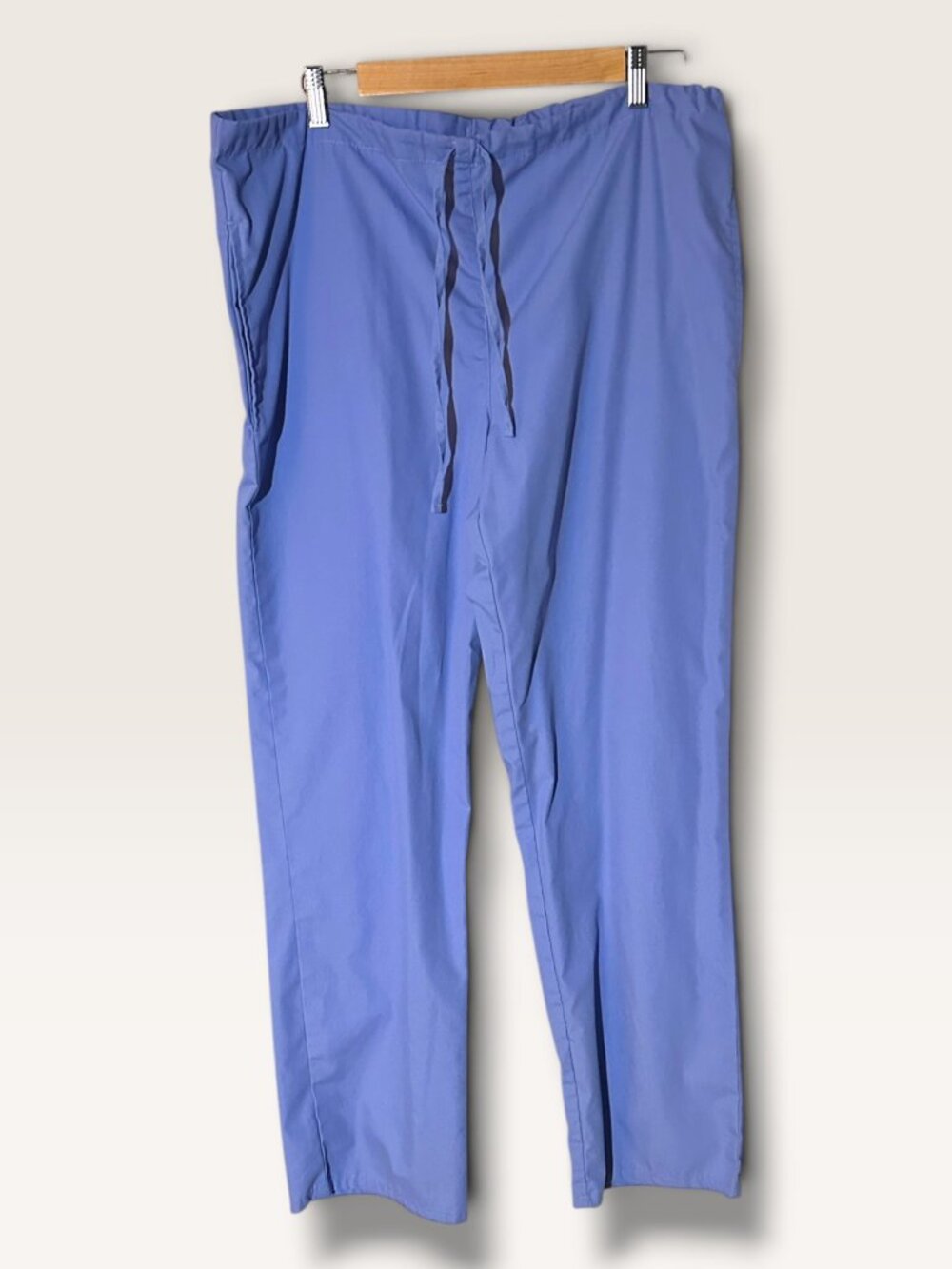 Spectrum Blue Elastic Waist Scrub Pants M Unisex Drawstring Cotton Blend